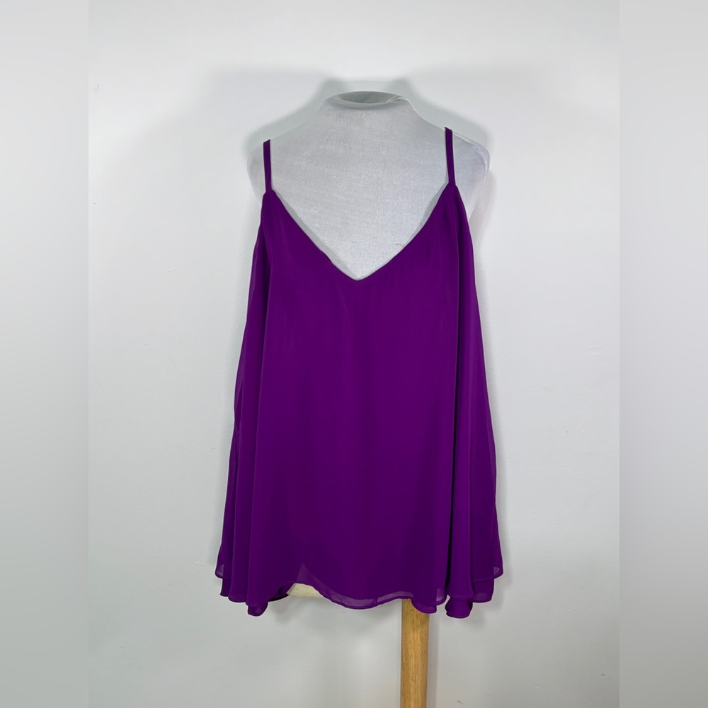 Torrid Flowy Blouse Women's Size 3 Sleeveless Purple Polyester Chiffon Top - Picture 1 of 5
